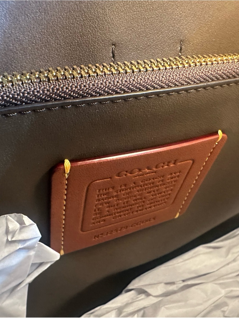 NWT Coach Taupe Brown Pebbled Leather Shoulder Bag with Gold Hardware - Picture 9 of 13